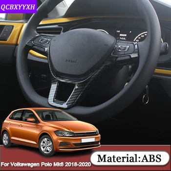 

For Volkswagen Polo MK6 Virtus Sedan 2018-2020 Car Styling Car Steering Wheel Decorative Frame Sequins Cover Sticker Accessories