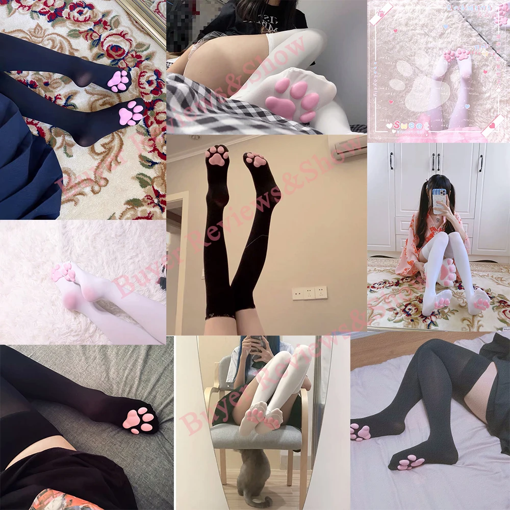 SIROLISA Girls Cat Paw Socks Over Knee Thigh Stockings Female Cute Cosplay Long Toebeanies Pawpads Cotton For Women Gift -Zentai shop online Hfe1146c156d840f891354d22ffb5db43u.jpg