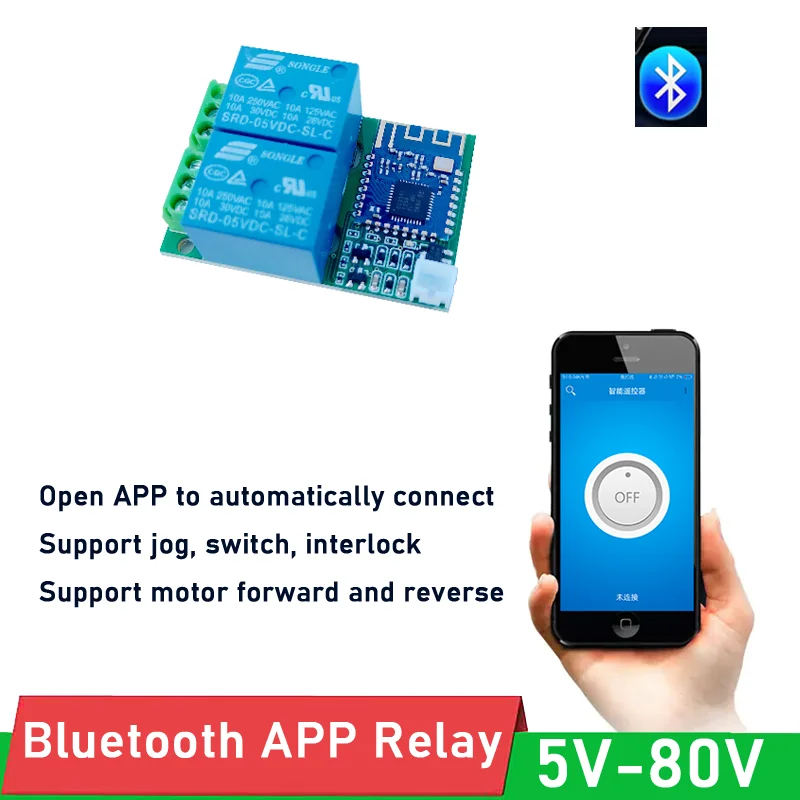 5V 2 Kanal Bluetooth Relay Module Smart Home Mobile APP Remote Control Switch 