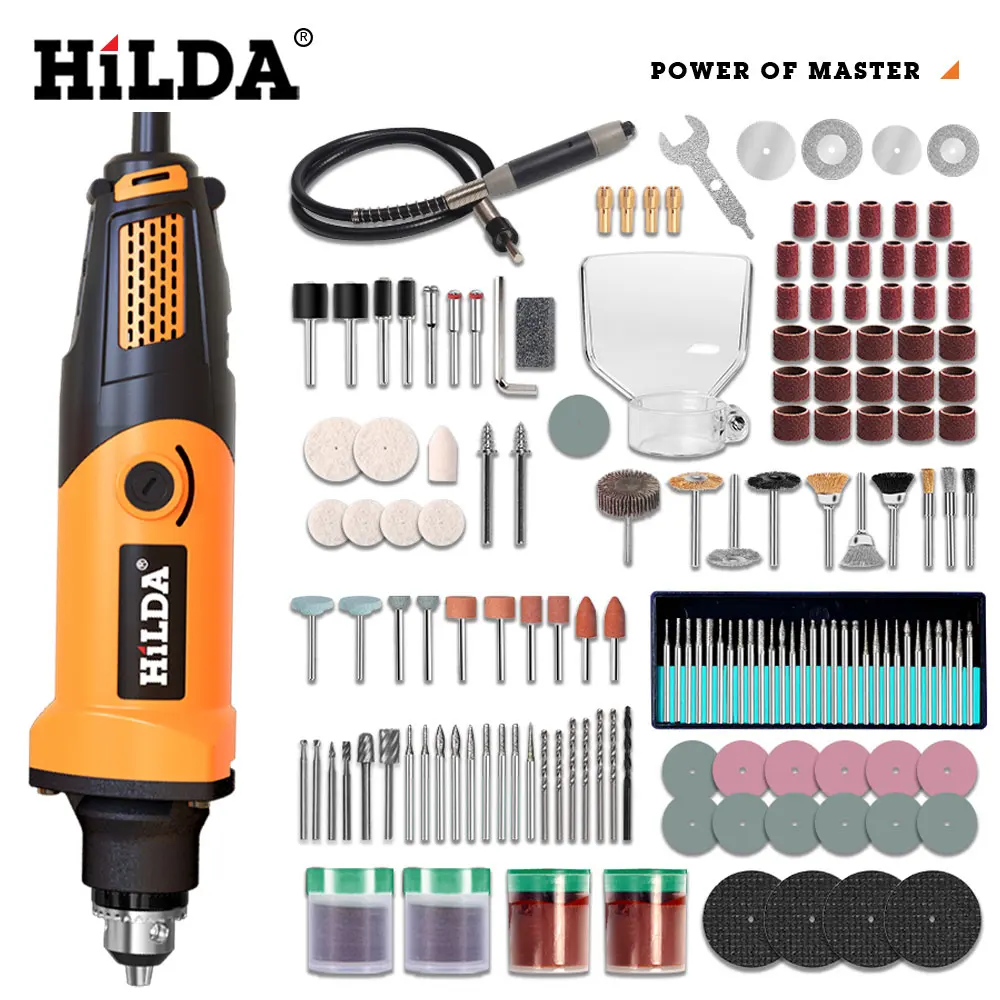 HILDA Mini Electric Drill For Dremel Rotary Tools Variable Speed Grinder Grinding Toolwith Engraving Accessories Mini Drill
