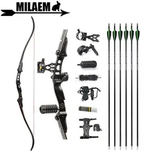 

60inch Archery ILF Recurve Bow Arrow Set 17inch Bow Riser 20-50lbs Limbs American Hunting Bow Carbon Arrow Shooting Accessories