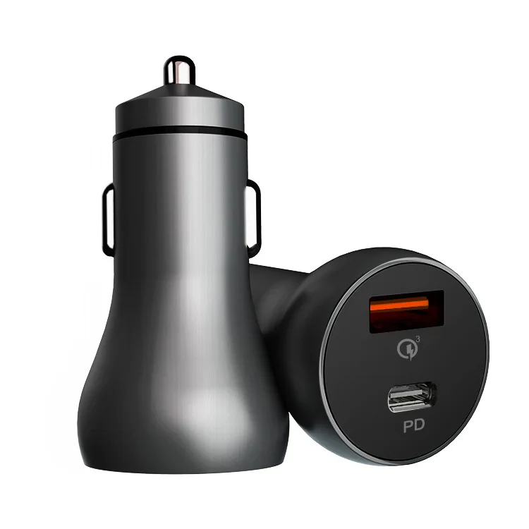 

Pd/ QC Multi-Protocol-in-Car Mounted Charger CE/FCC Certification Dual-Port 18w Fast-Charging Car Charger Head 36w