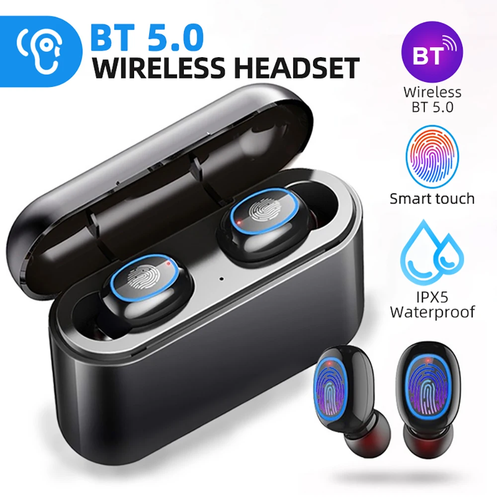 Улучшенные беспроводные Bluetooth наушники 5 0 со светодиодной подсветкой