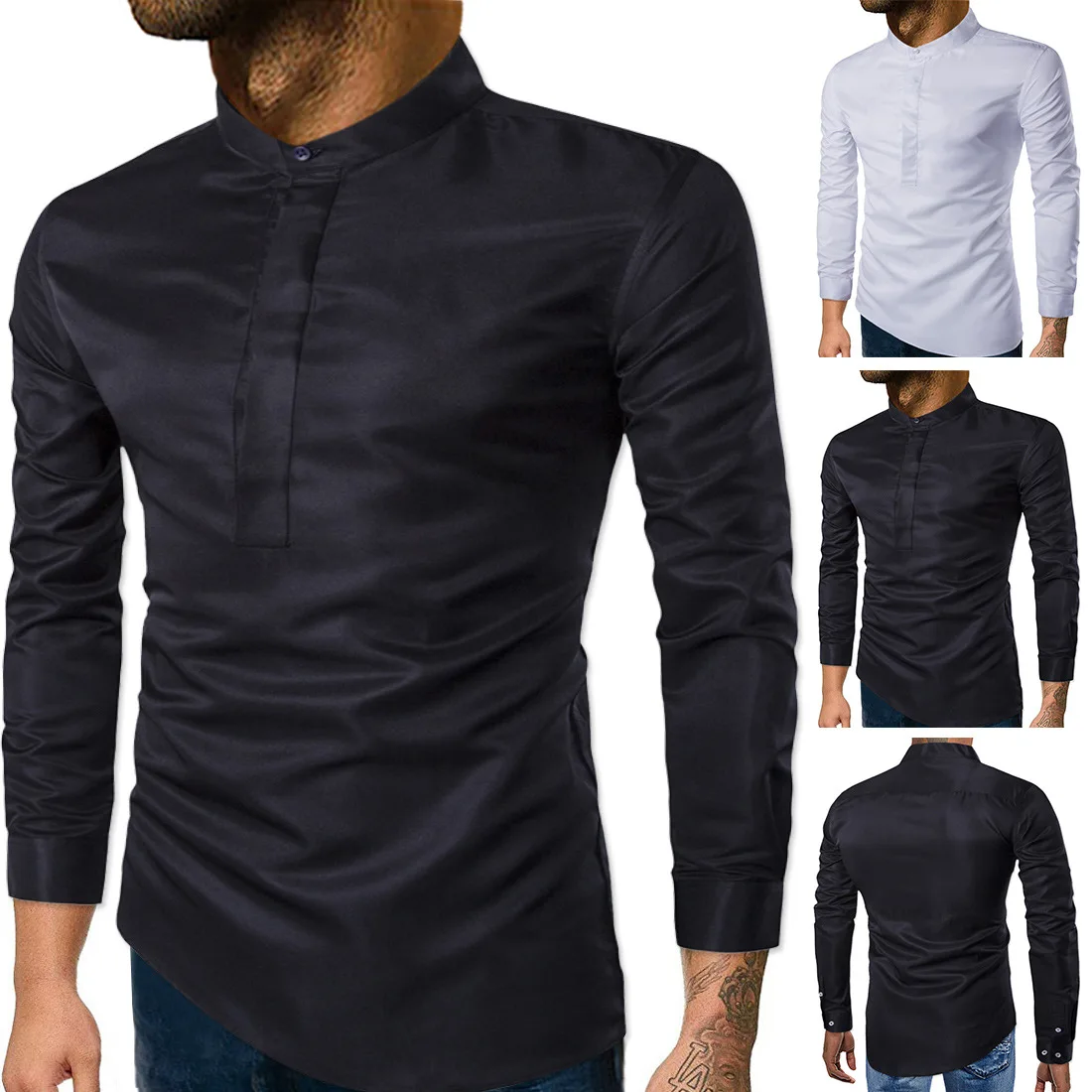 

JJ-Y506 New Fashion Spring &Autumn Clothing Long Sleeve Shirt Slim and Collar Pure Men's Shirt