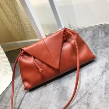 Новая оранжевая Сумка-клатч, модный простой дизайн, сумка-мессенджер на плечо, вечерняя сумка с облаком, сумка-подушка, женские сумки и кошельки