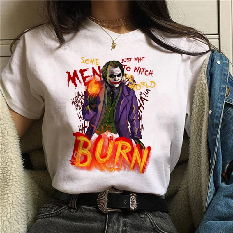 

New Summer 2020 Casual Harajuku Aesthetics T-shirts Joaquin Phoenix Joker Movie Tee Shirt Joker Tshirt White women TShirt