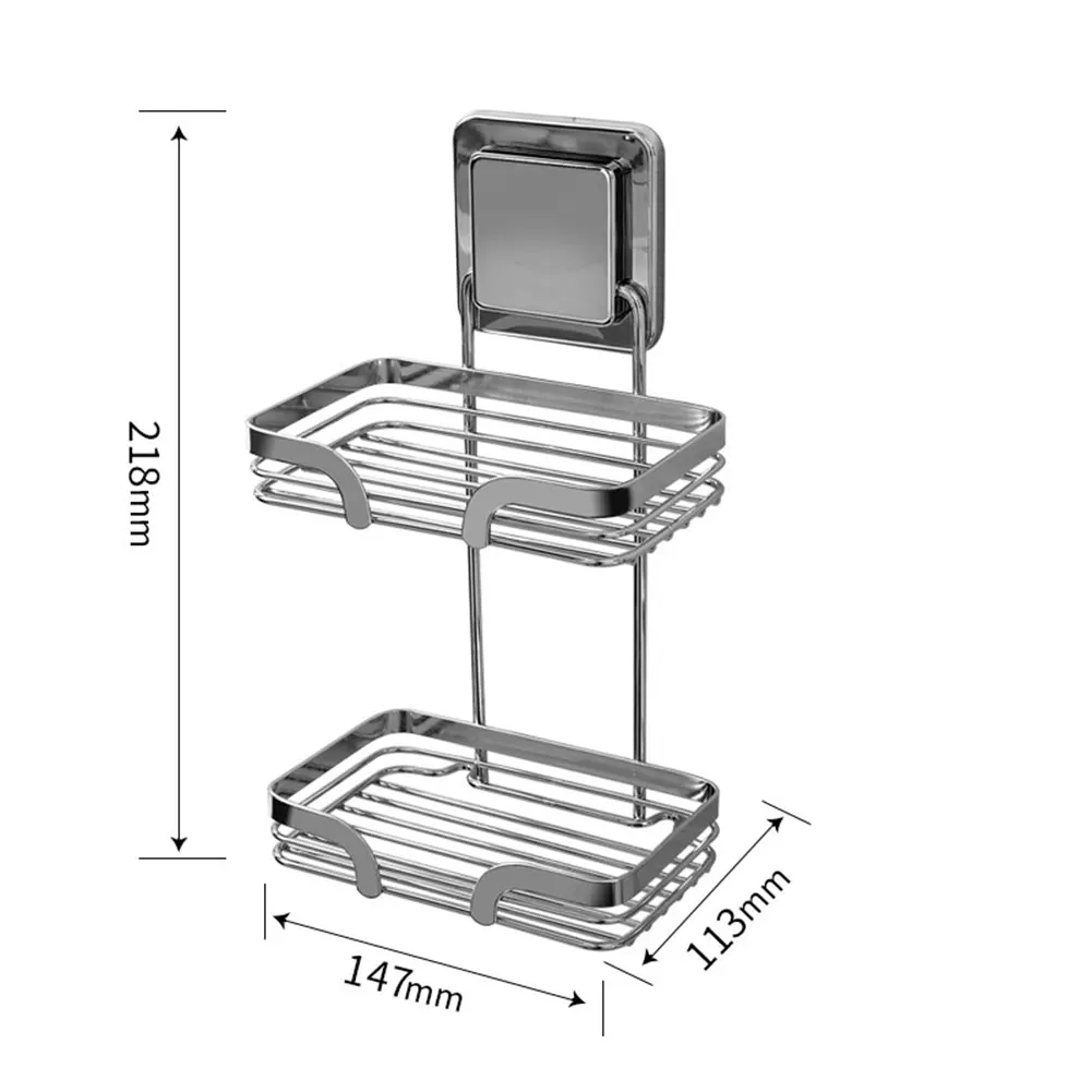 2 яруса съемный органайзер для хранения мыльница, подставка нержавеющая сталь, легкий для установки рустостойкий многоразовый настенный перфоратор бесплатно