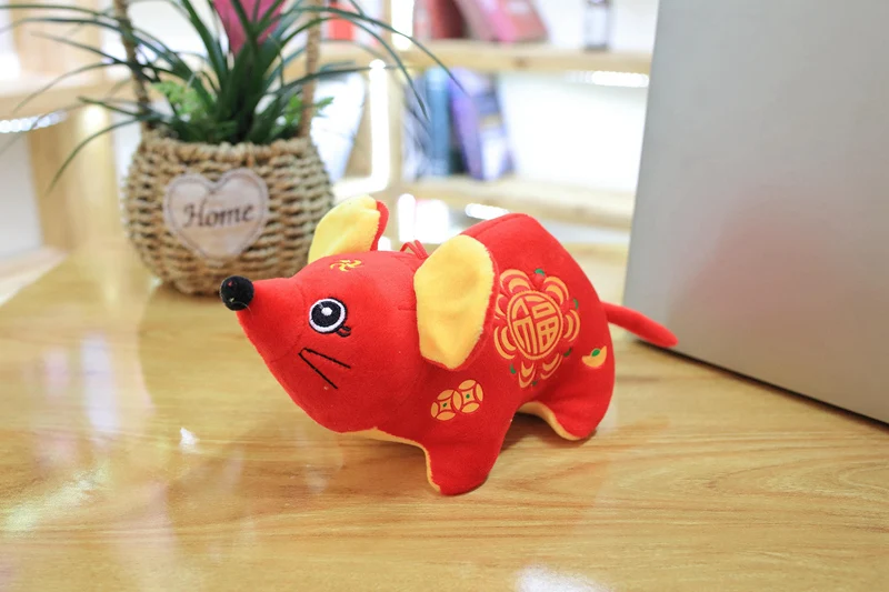 Год мышь год Kawaii Мини Китай Lucky Rat плюшевая мышь в Танг костюм мягкие игрушки китайский год вечерние украшения подарок