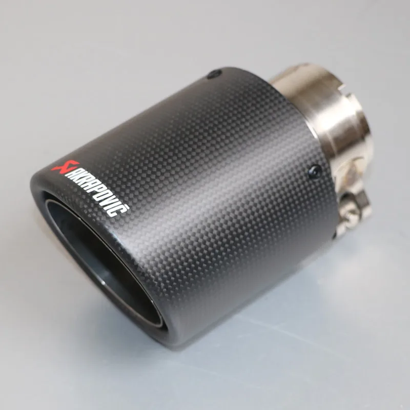 Akrapovic гладкое переплетение матовая углеродная выхлопная система автомобиля глушитель Гладкий наконечник хвостовые трубы универсальные прямые серебряные из нержавеющей стали