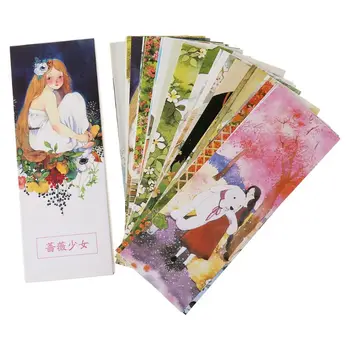 

30pcs Girl Bookmarks Paper Page Notes Label Message Card Book Marker School Supplies Stationery