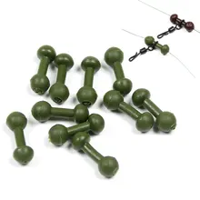 100 шт/200 шт Мягкие резиновые бусины Chod Heli, аксессуары для ловли карпа, коричневая зеленая система безопасности, Клеммная Снасть