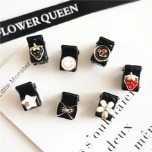 Трехъядерный весенне-летний стиль, корейский стиль, маленькие пластиковые детские аксессуары для волос с фруктами, черные и белые