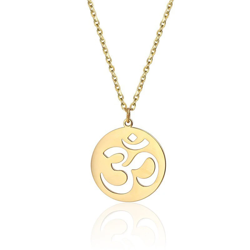 Dainty Gold Om Necklace Minimalist Ohm 