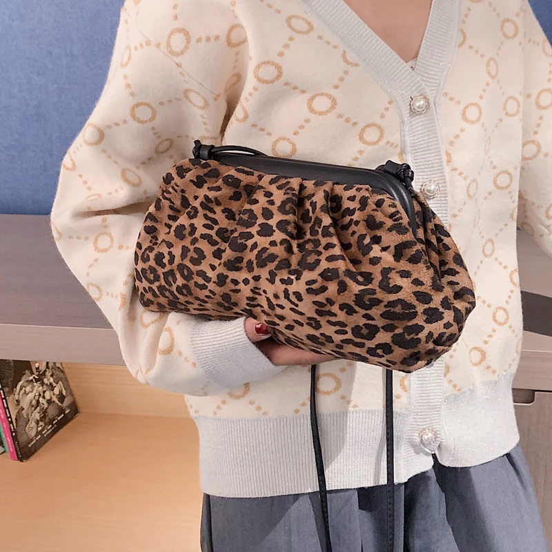 Женский леопардовый принт пельмени сумка женский замша сумка через плечо сумка на плечо женская сумочка клатч