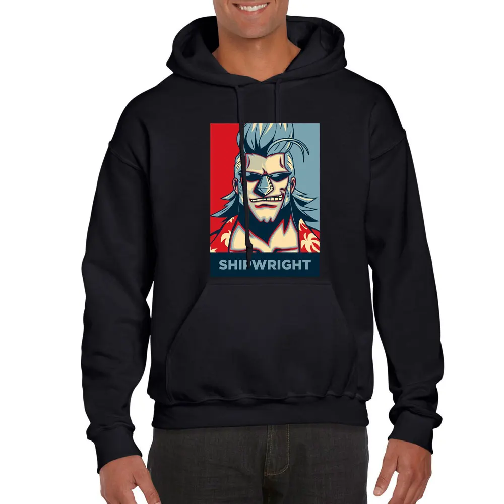 

One Piece Luffy Hoody Men Long Sleeves Casual Homme Fleece Pullover Japan Anime Printed Male Streetwear Winter Black Hoodie