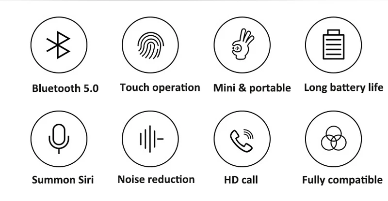 Наушники Sovawin с сенсорным управлением, Bluetooth 5,0, с шумоподавлением, TWS, Bluetooth, беспроводные наушники, 420 мАч, внешний аккумулятор, Спортивная гарнитура