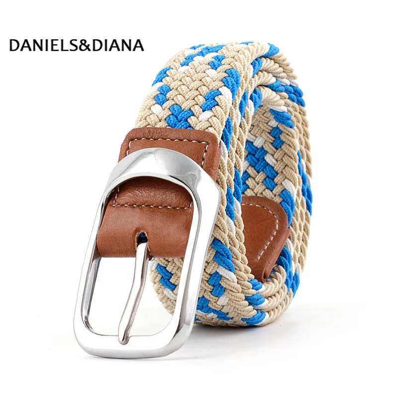 

Men Women Casual Knitted Pin Buckle Belt Woven Canvas Elastic Stretch Belts Webbing 2019 Fashion Men's Elastic Knitting Women's