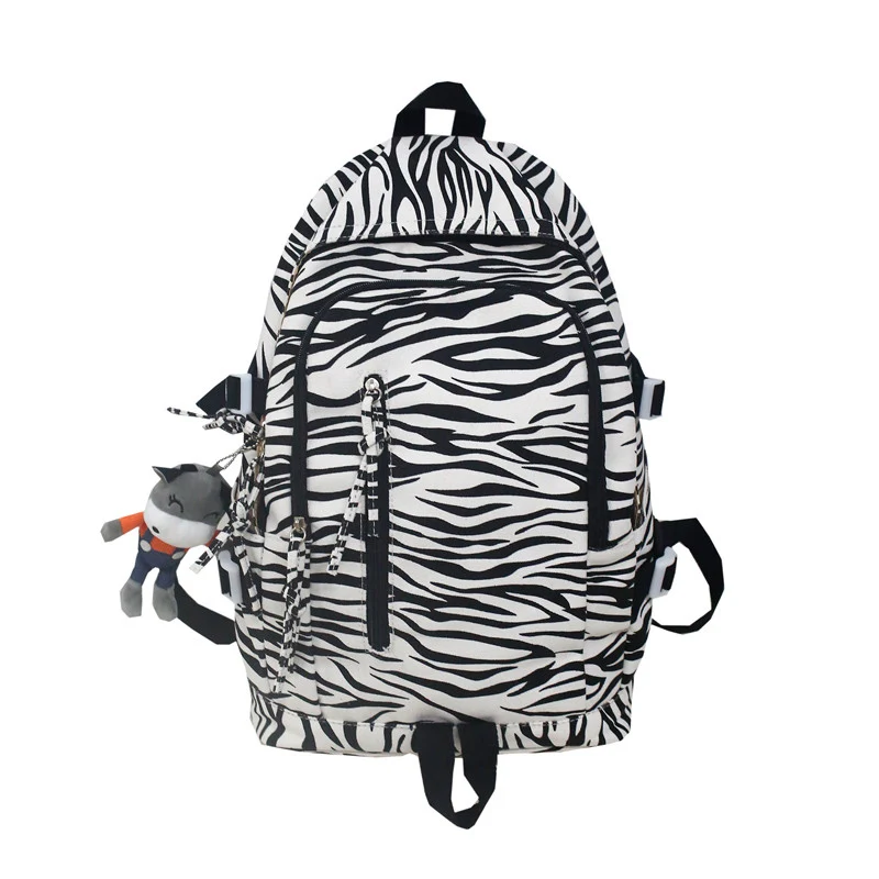 Новый тренд женский рюкзак модные рюкзаки унисекс с узором зебры школьный