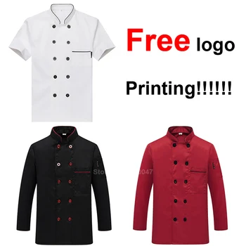 

Free Logo Printing Chef Jacket Short&full Sleeve Cook Master Waiter Uniform Cafe Restaurant Bakery Shirt Tops Clothing