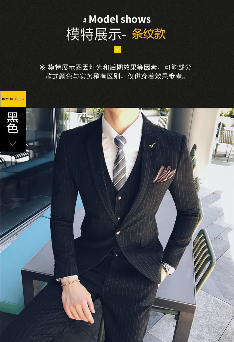 blazer suit Shenrun Men Suits Plaid Fashion Slim Fit Business Formal Casual Check Suit Stripe Groom Wedding Party Prom 3 Pieces Office Work blazers