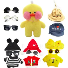 

30cm Cute LaLafanfan Cafe Duck Dog with Clothes Plush Toys Cartoon Stuffed Dolls Accessories Clothing Hair Band Kids Girls Gifts