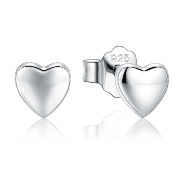 Modian Hot Sale 100% 925 Sterling Silver Cute Small Hearts Stud Earrings For Women Fashion Round Luxury Lightning Fine Jewelry RHE595S