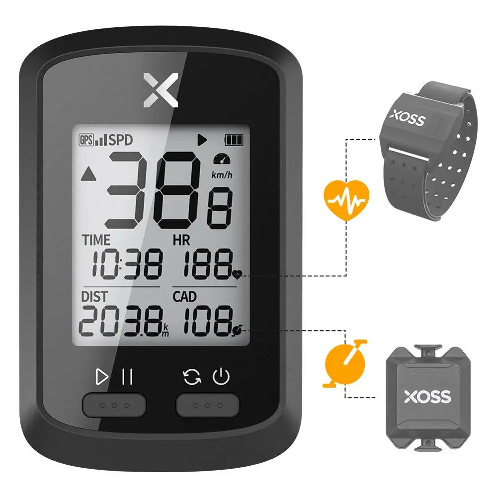 Ceny XOSS G + GPS rower Cycyling komputer wodoodporny IPX7 Bluetooth 4.0 ANT + cyfrowy rytm prędkości tętno podświetlenie prędkościomierz