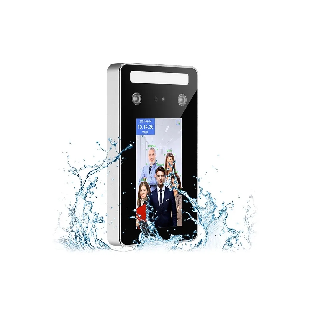 Ai Face Biometric Facial Recognition Access Control with Thermometer Temperature Measurement with QR Code NFC Reader Optional