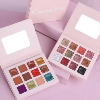 

12 Color Glitter Eyeshadow Makeup Pallete Matte Eye Shadow Palette Makeup Brushes Shimmer Pigmented Cosmetics