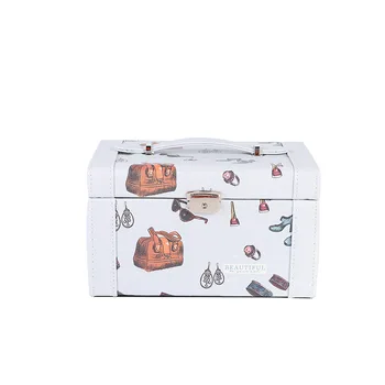 

Cartoon portable jewelry box European multi-layer jewelry storage cosmetic box creative travel jewelry box
