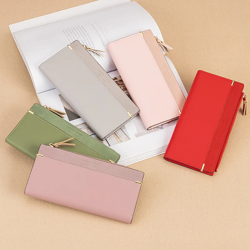 2020 New Women's Wallet Medium Long Korean Fashion Vertical Card Holder Leather Leather Zip Coin Purse 2020 New Women's Wallet Medium Long Korean Fashion Vertical Card Holder Leather Leather Zip Coin Purse