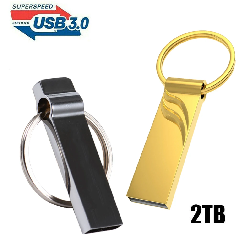 Memoria USB 3,0 de 2TB, 32GB, llavero de Metal, almacenamiento externo, unidad Flash USB