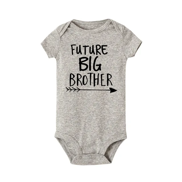 Хлопковый сдельник для ребенка с короткими рукавами и надписью «Future Big Brother», Летний милый Детский боди