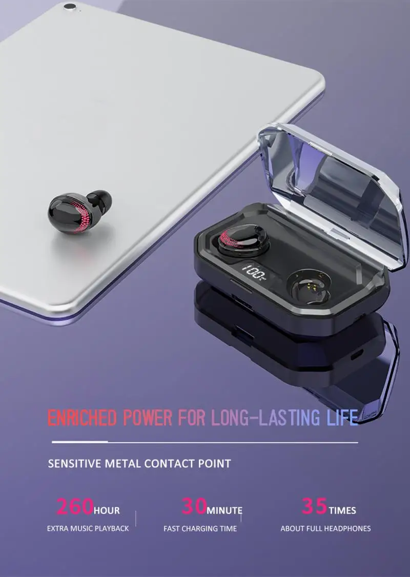 X10 TWS Bluetooth V5.0 HIFI Беспроводные наушники 8D стерео спортивные наушники гарнитура с зарядной коробкой микрофон для iPhone Xiaomi