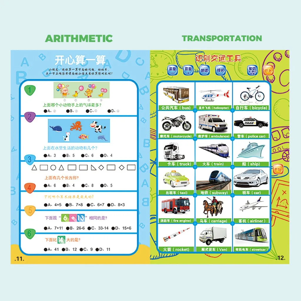 Первая детская электронная книга, английская, Арабская, детская электронная обучающая игрушка, Детская английская, Арабская, двуязычная обучающая машина для чтения