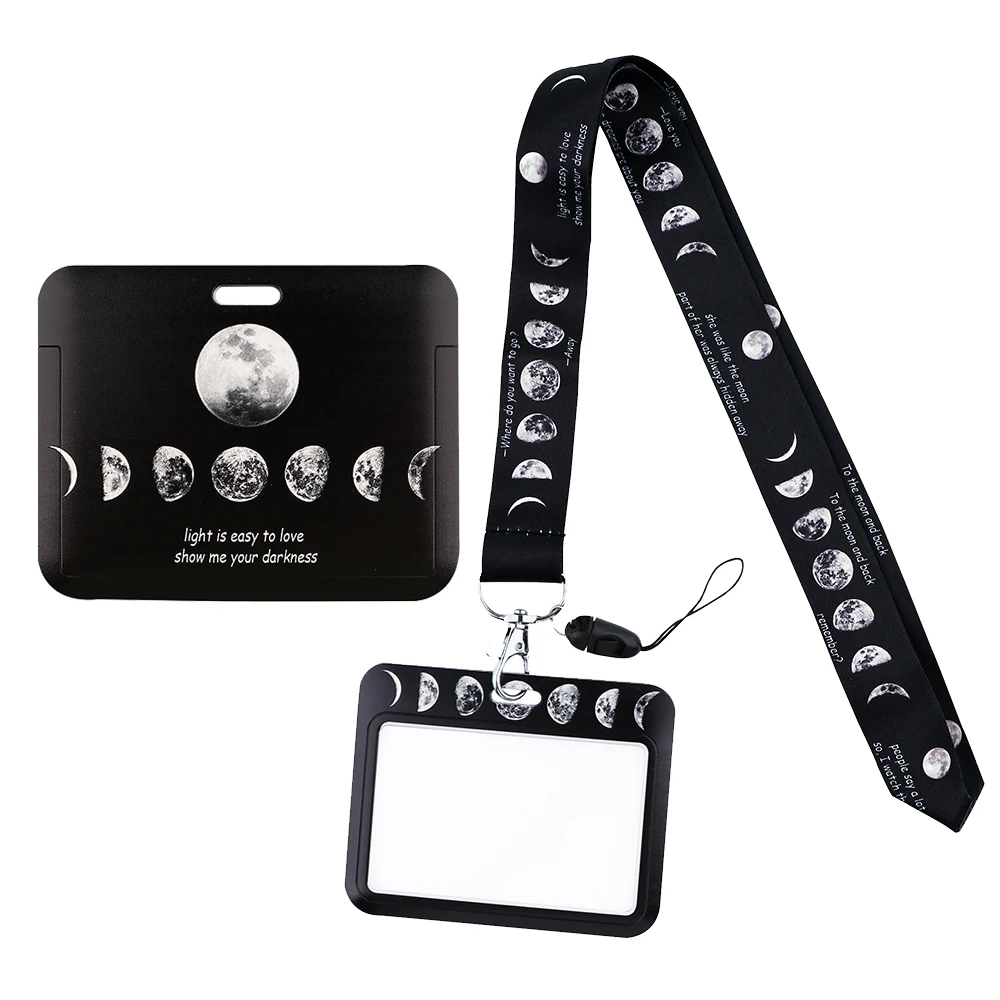 

PC3521 Lunar Eclipse Process Fashion Lanyards ID Badge Holder Bus Pass Case Cover Slip Bank Credit Card Holder Strap Cardholder
