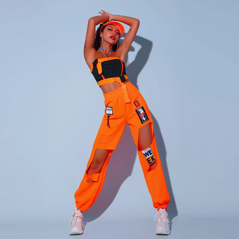 Achat Costume Orange Adultes Tenues danse Hip Hop