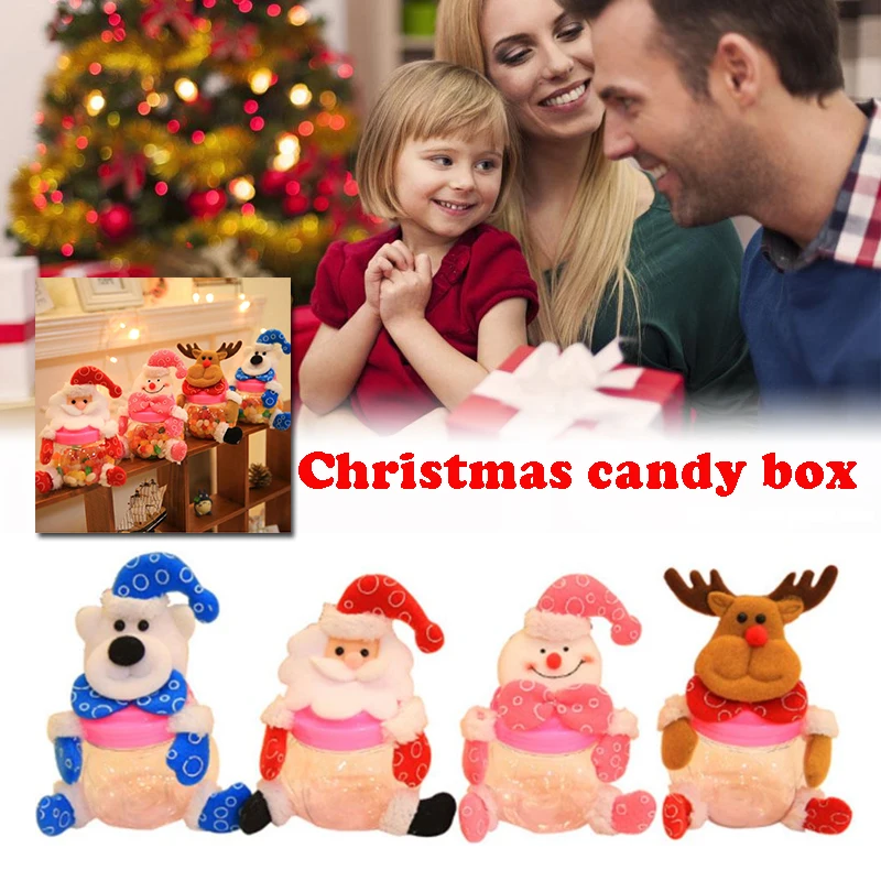 Christmas Candy Box Snowman Bear Style Party Candy Storage Case Container Decor