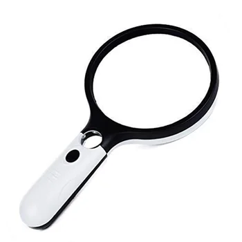 

Magnifying Glass with Lights 4 LED 5.5 Inches Magnifier Glass, 2X 30X Double Optical Lens Handheld Magnifier Glass for Seniors R