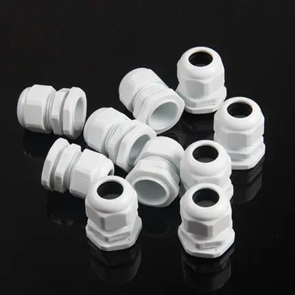 White Normal 10pc PG7 Cable Gland For 3-6.5mm Wire Cable CE White Black IP68 Waterproof Nylon Plastic Rubber O Ring Seal Gasket Connector - Цвет: White Normal