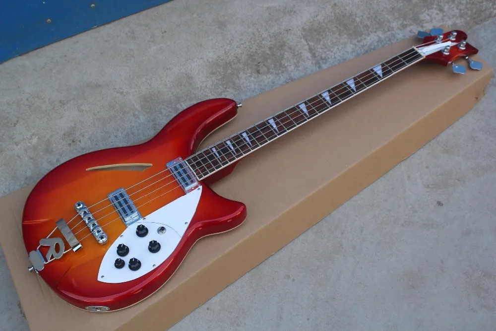 

2018 new + factory + 4 strings Rickenback 360 electric bass Cherryred 4 string Ricken 330 bass guitar Red ric bass Free Shipping