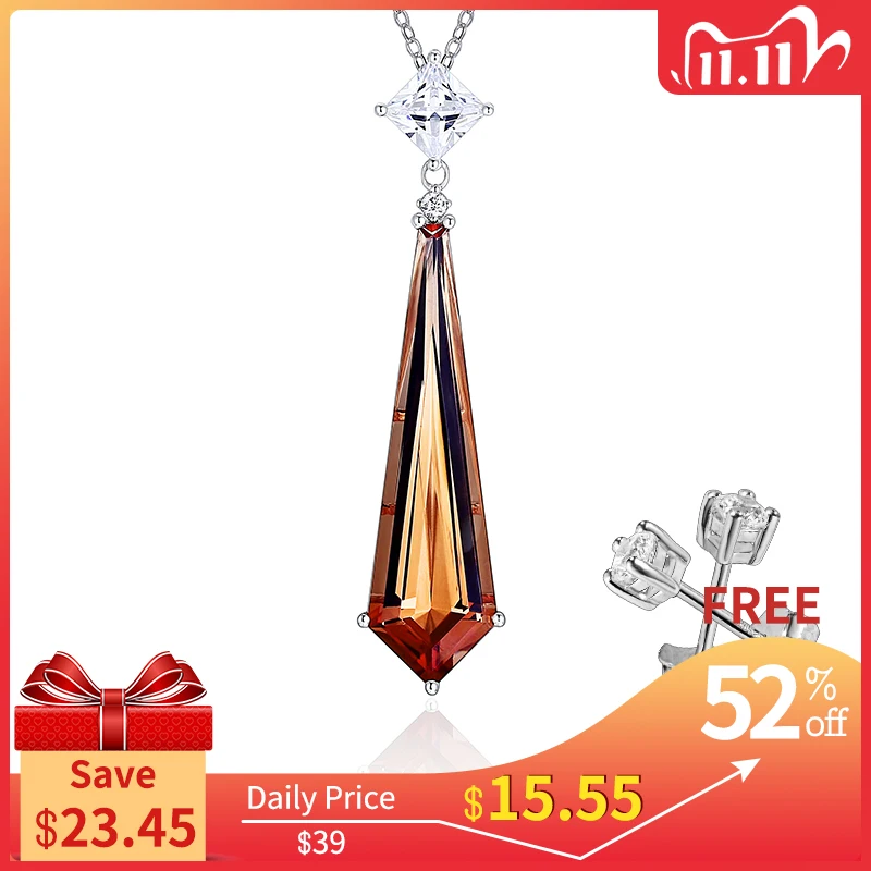 

Zultanite Diaspore Color Change Stone Silver Pendant 10 Carats Created Zultanite Fancy Cut Unique Wedding Jewelry S925 Colorful