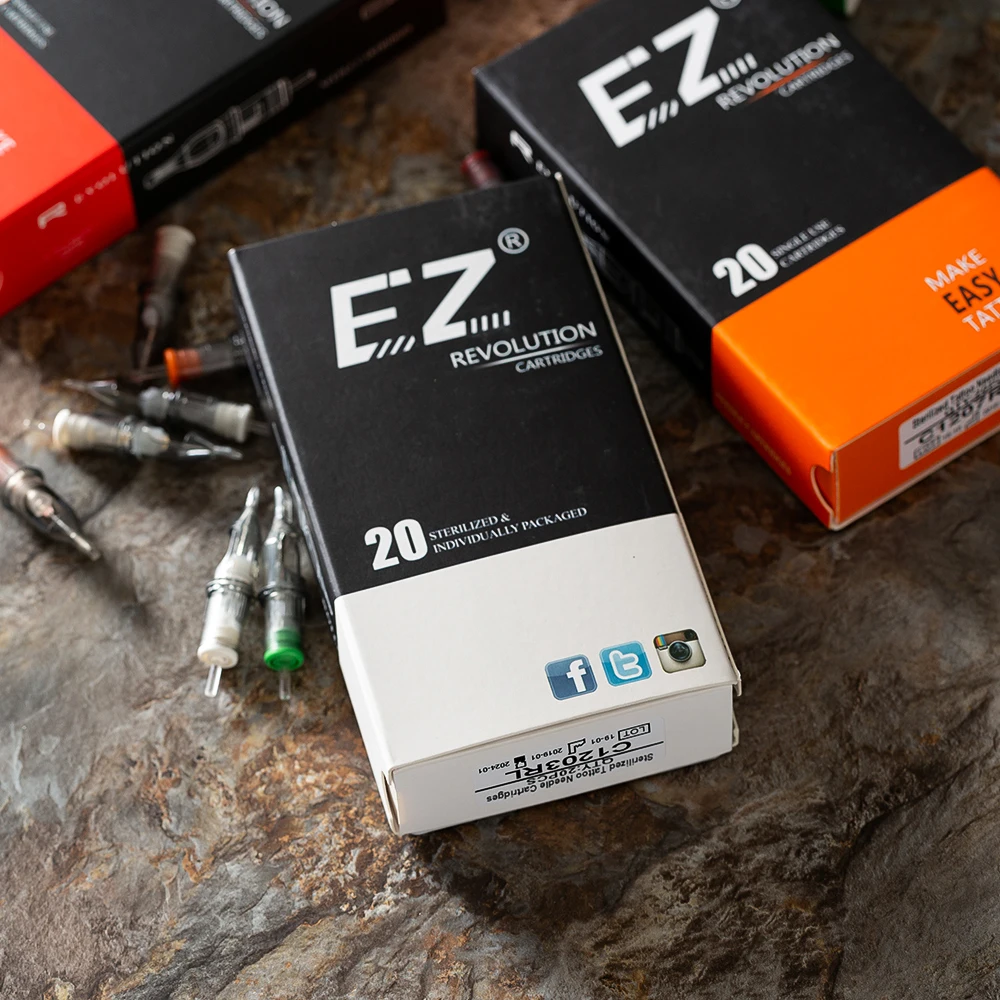 EZ Revolution Patronen-Tätowierungsnadeln # 06 0,20 mm runder Liner für Tattoo und Mikro-Permanent-Make-up, Augenbrauen, Eyeliner, 20 Stück/Lot – Detail 4