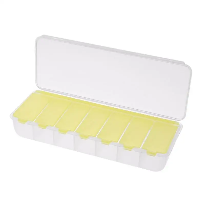 Yellow Многофункциональная коробка, 14 сеток, 7 дней, чехол для таблеток, диспенсер для лекарств, коробка для таблеток, разветвители, детская коробка для сбора, коробка для хранения ювелирных изделий - Цвет: Yellow