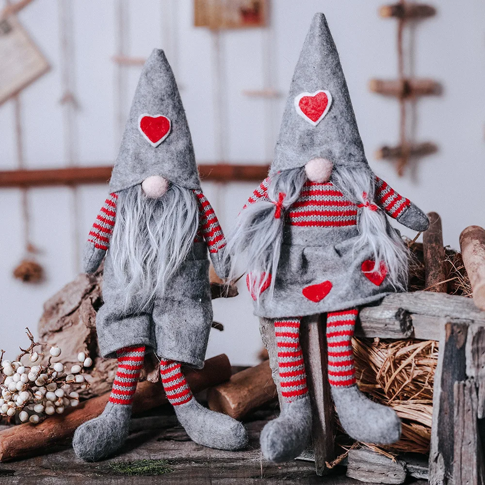 

Merry Christmas Long Legged Swedish Santa Gnome Plush Doll Ornament Handmade Elf Toy Holiday Home Party Decoration New Year Gift