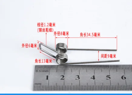 3pcs/lot 1.2*8*34.5mm Steel Double twist spring Torsion Heteromorphic Rotating | Обустройство дома
