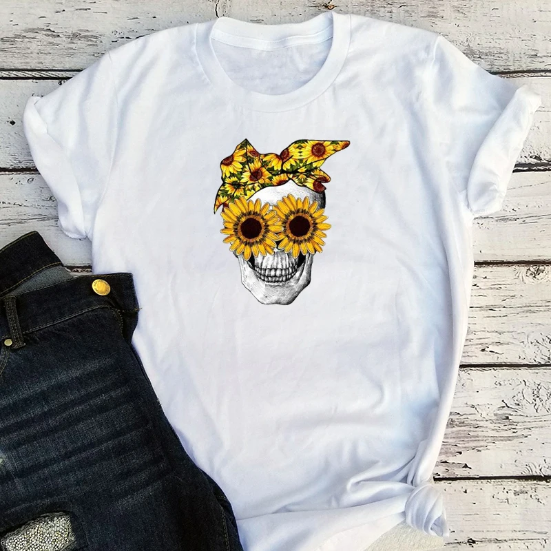 

Funny t Shirt Gift 90S Lady Harajuku Women Shirts Skull Print Women Tshirt Casual Vintage Tops Aesthetic 2020