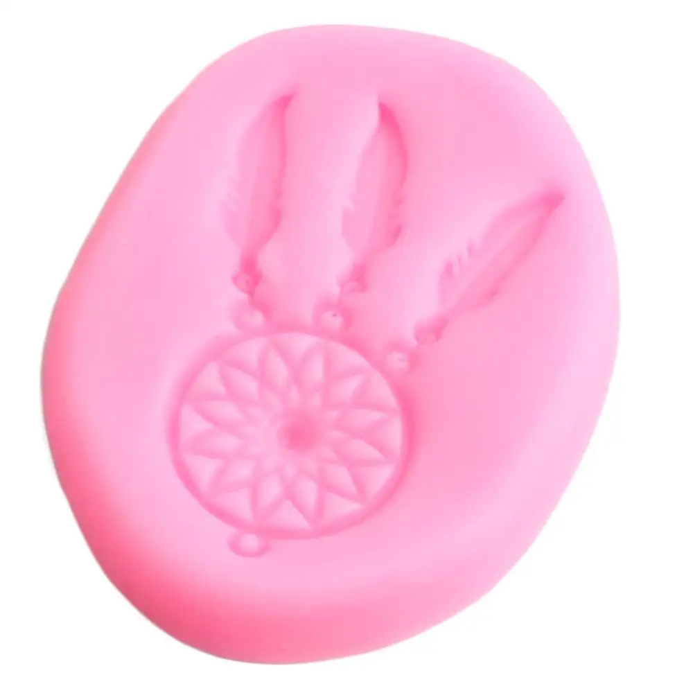 Формочка для силиконовой подвески в виде цветов перьев колокольчиков помадки