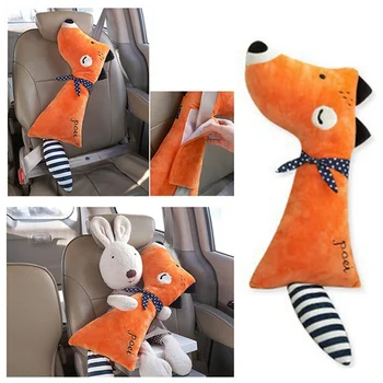 

New Children Seat Pillow Soft Short Plush Animal Safety Lock Pad Monkey Panda Crocodile Cat Rabbit Bear Rocket