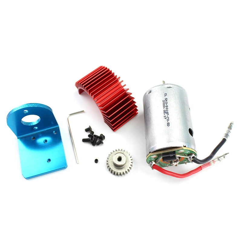 

540 Motor with Motor Mount Heatsink Metal Gear Upgrade Parts for Wltoys A959-B A979-B A969-B K929-B 1/18 RC Car